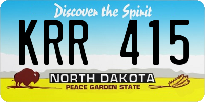 ND license plate KRR415