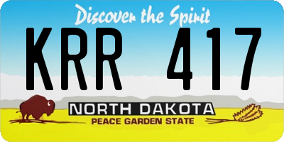 ND license plate KRR417