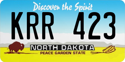 ND license plate KRR423