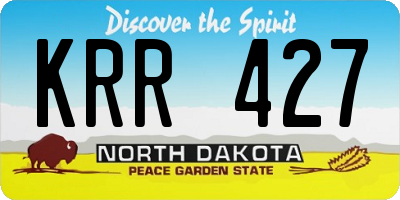 ND license plate KRR427