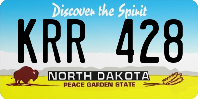 ND license plate KRR428
