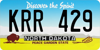 ND license plate KRR429