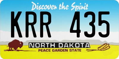 ND license plate KRR435