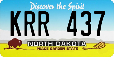 ND license plate KRR437