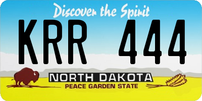 ND license plate KRR444