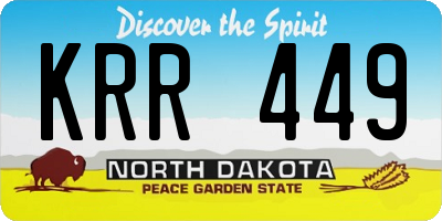 ND license plate KRR449