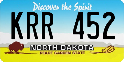 ND license plate KRR452
