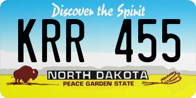 ND license plate KRR455