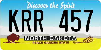 ND license plate KRR457