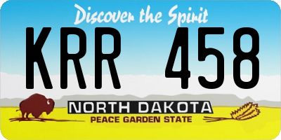 ND license plate KRR458