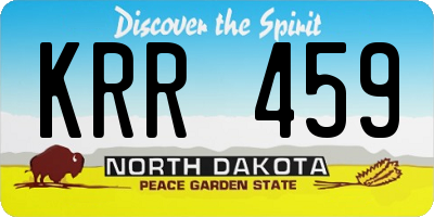 ND license plate KRR459
