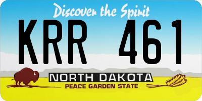 ND license plate KRR461