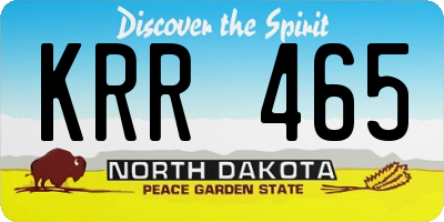 ND license plate KRR465