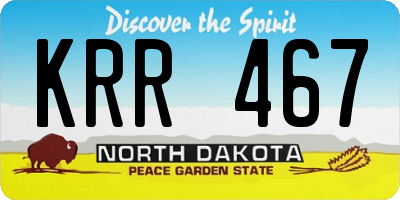 ND license plate KRR467