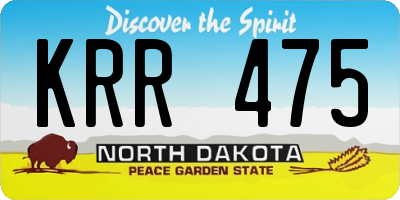 ND license plate KRR475