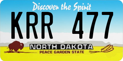 ND license plate KRR477