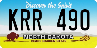 ND license plate KRR490