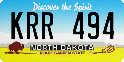 ND license plate KRR494