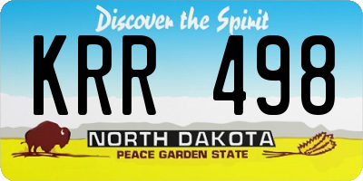 ND license plate KRR498
