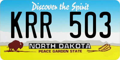 ND license plate KRR503