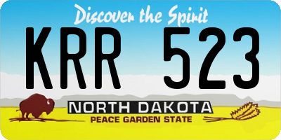 ND license plate KRR523