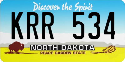 ND license plate KRR534