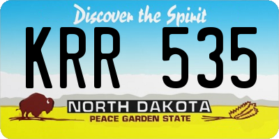 ND license plate KRR535