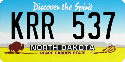 ND license plate KRR537