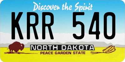 ND license plate KRR540