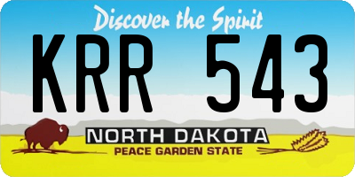 ND license plate KRR543