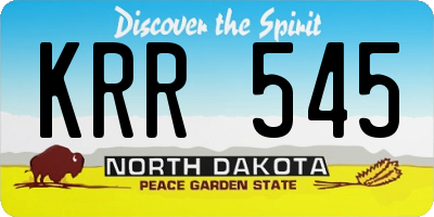 ND license plate KRR545