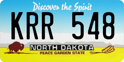 ND license plate KRR548