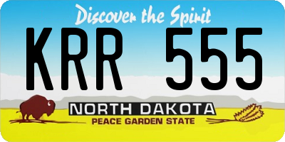 ND license plate KRR555