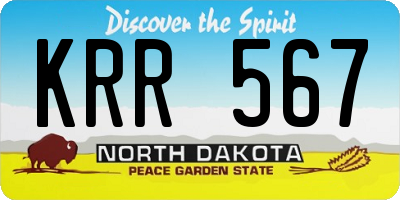 ND license plate KRR567