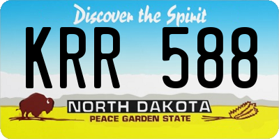 ND license plate KRR588