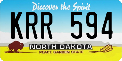 ND license plate KRR594