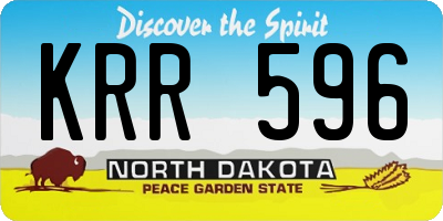 ND license plate KRR596