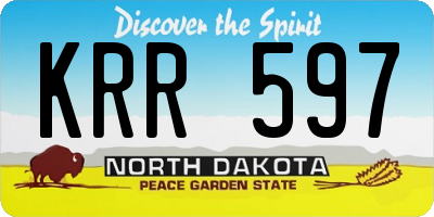 ND license plate KRR597