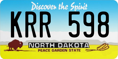 ND license plate KRR598