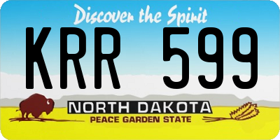 ND license plate KRR599