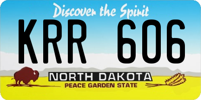 ND license plate KRR606
