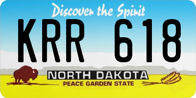 ND license plate KRR618