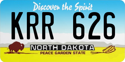 ND license plate KRR626