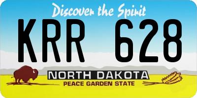 ND license plate KRR628