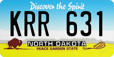 ND license plate KRR631
