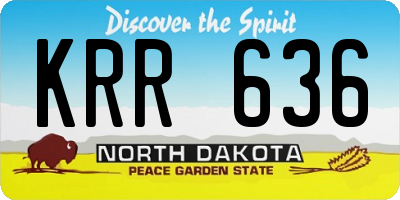 ND license plate KRR636