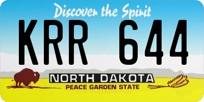 ND license plate KRR644