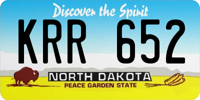 ND license plate KRR652