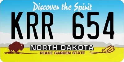 ND license plate KRR654
