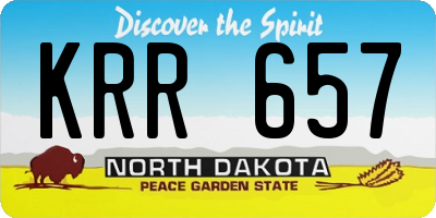 ND license plate KRR657